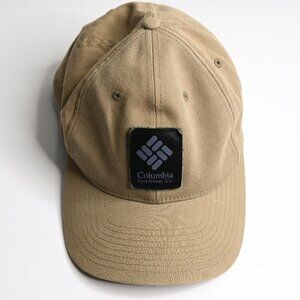 COLUMBIA Tan Classic Baseball Hat Curved Brim with Logo Patch - Unisex L/XL